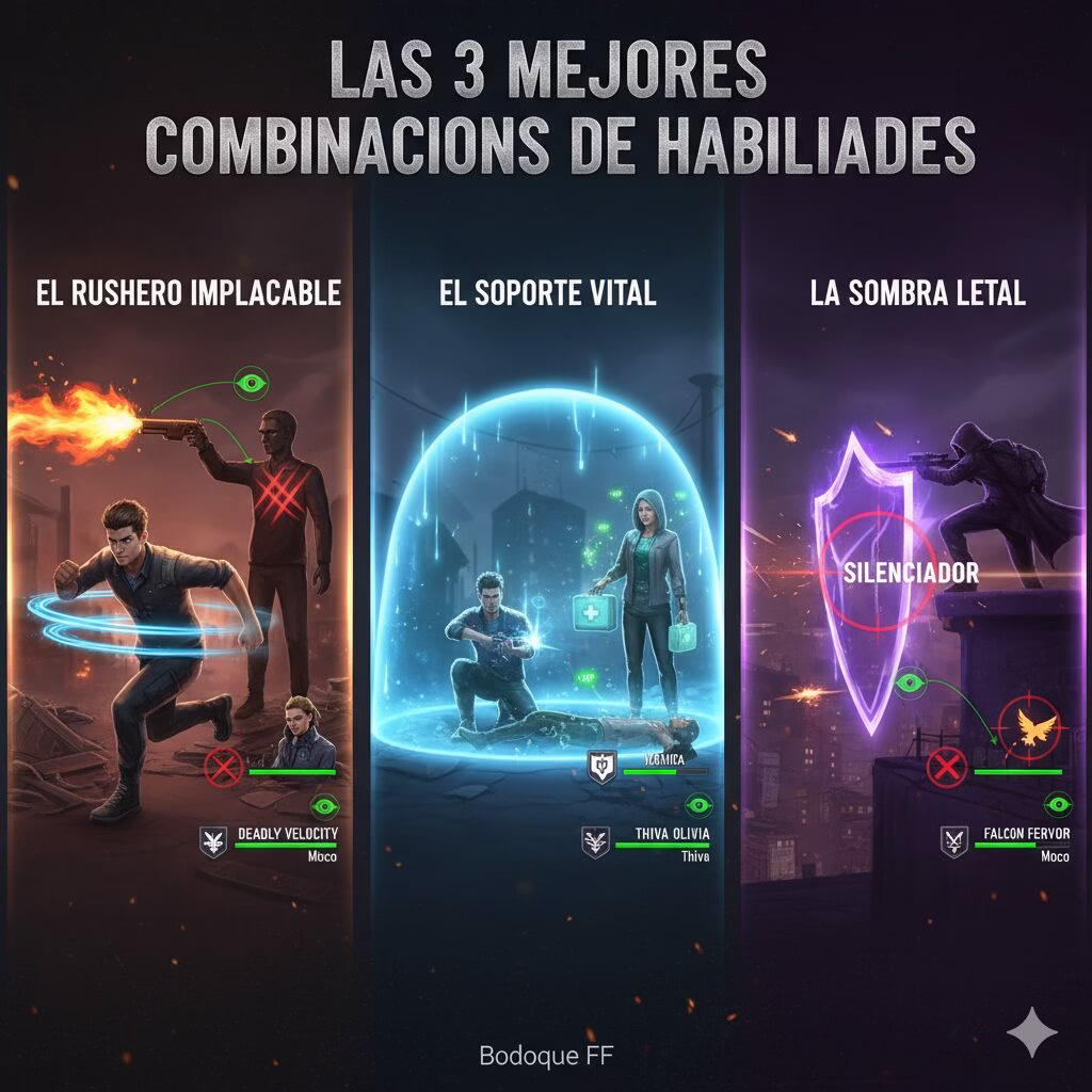 mejores combinaciones de habilidades para free fire